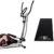 Christopeit Crosstrainer CS 5 silber mit großer Matte (rot) -