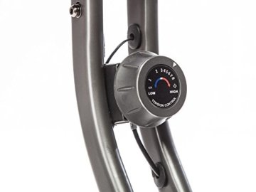 skandika Foldaway X-1000 Fitnessbike zusammenklappbar mit Multifunktionscomputer, Handpulssensoren, 8-stufige manuelle Widerstandseinstellung und Transportrollen, grün - 